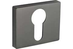 Накладка квадрат на цилиндр Ренц INET 01 MBN, цвет никель черный матовый(графит)/хром (гарантия - 12 месяцев)