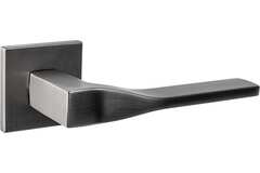 Ручка квадрат Ренц Турин INDH 324-03 slim MBN, цвет никель черный матовый(графит)/хром, ЦАМ (гарантия - 10 лет)