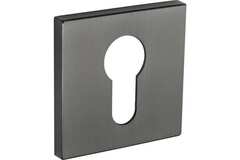 Накладка квадрат на цилиндр Ренц INET 03 slim MBN, цвет никель черный матовый(графит)/хром (гарантия - 12 месяцев)