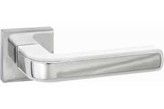 Ручка квадрат Пуэрто INAL 539-03 MSW/CP(03 СР), цвет супер белый матовый/хром блестящий, алюминий (гарантия - 8 лет)