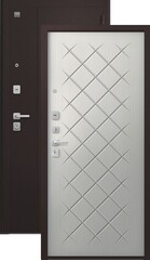 Теплая дверь входная Сезам В(V)-02 (2026), 2 замка, 1,4 мм металл, (шоколад букле+скандинавский ясень)