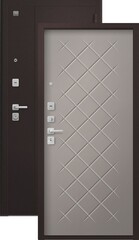 Теплая дверь входная Сезам В(V)-02 (2026), 2 замка, 1,4 мм металл, (шоколад букле+грей кашемир)