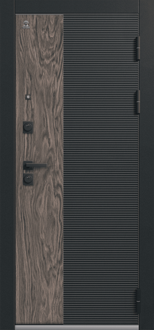 Теплая дверь входная Центурион С-112 (2026), 2 замка, 2 мм металл, (черный муар/черный кварц/мокко орех+белый кашемир) #2