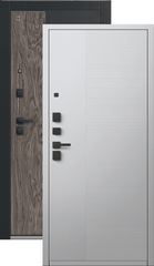 Теплая дверь входная Центурион С-112 (2026), 2 замка, 2 мм металл, (черный муар/черный кварц/мокко орех+белый кашемир)