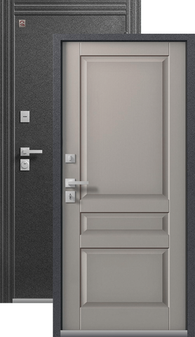 Термодверь входная Центурион Т-2 (2025), 2 замка, 2 мм металл, (антрацит муар+грей кашемир)