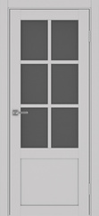 Дверь межкомнатная Оптима Порте Турин 541ПФ.2221, цвет пепельный, экошпон, стекло графит