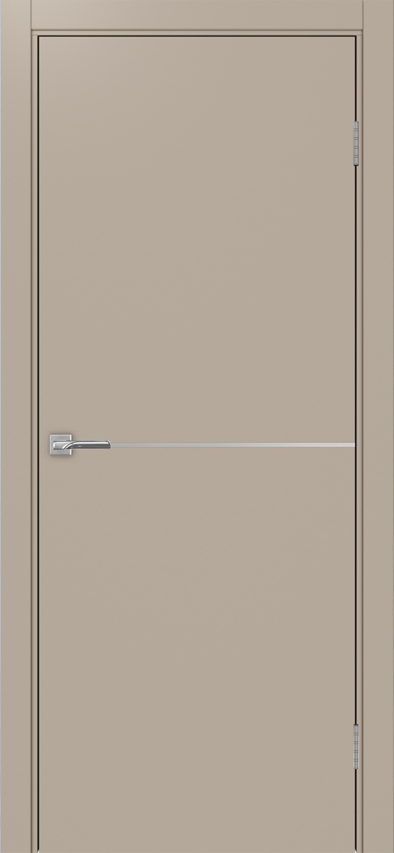 Дверь межкомнатная Оптима Порте Неаполь 202 молдинг SC (кромка ПВХ в цвет полотна с 4х сторон с врезкой под замок Морелли М1895 (М1885)), цвет мокко, экошпон, глухая