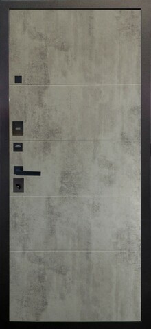 Теплая дверь входная Аргус Блэк Агат, 2 замка, 2 мм металл, (черный муар+светлый бетон) #3