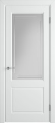 Дверь межкомнатная Владимирская фабрика дверей Доррен, цвет полар, эмаль, стекло белое