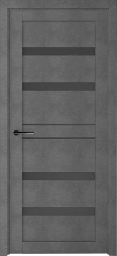 Дверь межкомнатная Альберо (Фрегат) Мегаполис лофт Дрезден, цвет темный бетон, экошпон, стекло графит