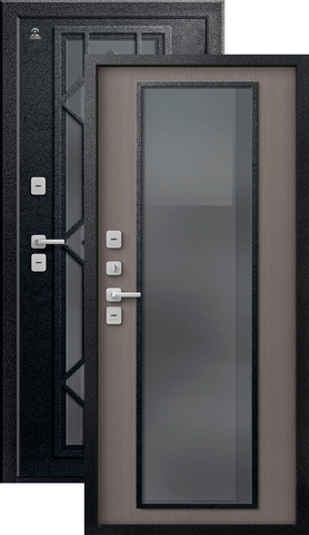 Термодверь входная Центурион Т-21 (2025), 2 замка, 1,2 мм металл, (черный муар+грей ясень софт)