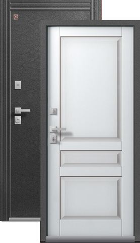 Термодверь входная Центурион Т-2 (2025), 2 замка, 2 мм металл, (антрацит муар+белый кашемир)