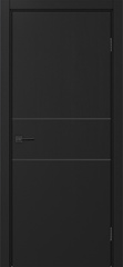 Дверь межкомнатная Оптима Порте Неаполь 203 молдинг SB (кромка алюминиевая черная с 4х сторон с врезкой под замок Морелли М1895 (М1885)), цвет антрацит, экошпон, глухая