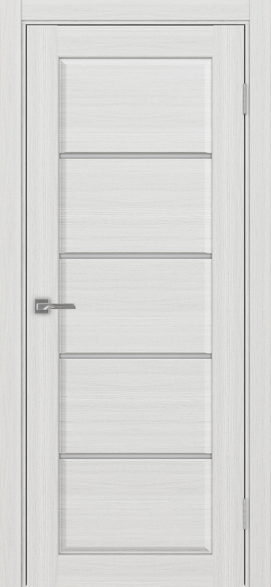 Дверь межкомнатная Оптима Порте Сицилия 710.12, цвет серебристый ясень, экошпон, стекло мателюкс