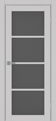 Дверь межкомнатная Оптима Порте Турин 540.2222, цвет пепельный, экошпон, стекло графит