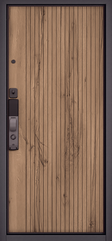 Дверь входная Мастино (Бульдорс) Сити Смарт 401/161 (электронный замок), 2 замка, 1,5 мм металл, (медовый дуб галифакс/черный матовый+медовый дуб галифакс) #3