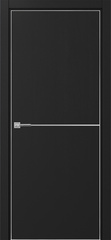 Дверь межкомнатная Оптима Порте Неаполь 202 молдинг SC (кромка алюминиевая с 4х сторон с врезкой под замок Морелли М1895 (М1885)), цвет антрацит, экошпон, глухая