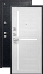 Теплая дверь входная Центурион С-102 (2025), 2 замка, 1,4 мм металл, (черный муар+сноу)