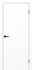 Дверь межкомнатная Оптима Порте Неаполь 201 (кромка ПВХ черная с 4х сторон с врезкой под замок Морелли М1895 (М1885)), цвет белый снежный, экошпон, глухая