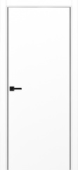 Дверь межкомнатная Оптима Порте Неаполь 201 (кромка алюминиевая черная с 2х сторон с врезкой под замок Морелли М1895 (М1885)), цвет белый снежный, экошпон, глухая