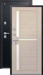 Теплая дверь входная Центурион С-102 (2025), 2 замка, 1,4 мм металл, (черный муар+светлая лиственница)