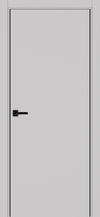 Дверь межкомнатная Оптима Порте Неаполь 201 (кромка алюминиевая черная с 2х сторон с врезкой под замок Морелли М1895 (М1885)), цвет пепельный, экошпон, глухая