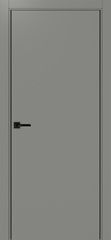 Дверь межкомнатная Оптима Порте Неаполь 201 (кромка алюминиевая черная с 2х сторон с врезкой под замок Морелли М1895 (М1885)), цвет серый, экошпон, глухая
