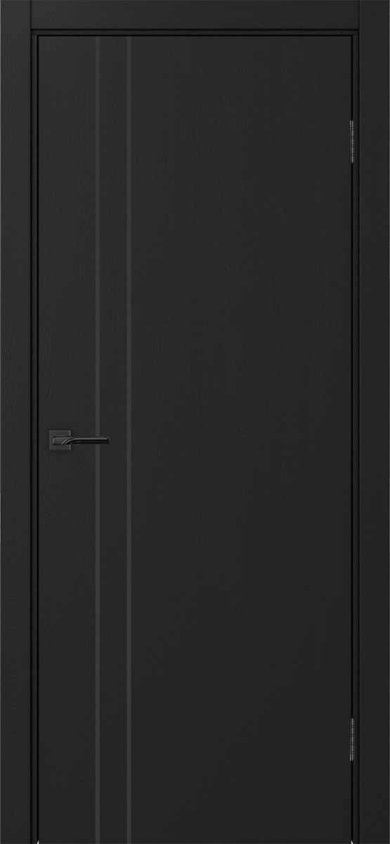 Дверь межкомнатная Оптима Порте Неаполь 205 молдинг SB (кромка ПВХ в цвет полотна с 4х сторон с врезкой под замок Морелли М1895 (М1885)), цвет антрацит, экошпон, глухая