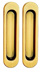 Ручка овал для раздвижных дверей Тикс INSDH 501 SG (цена за комплект), цвет латунь матовая (гарантия - 12 месяцев)