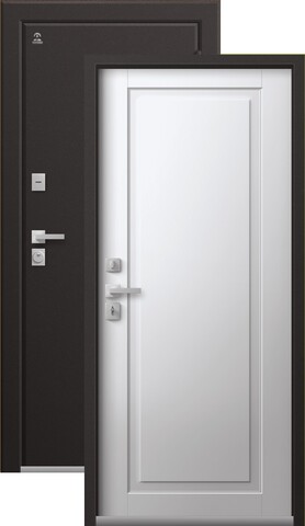 Термодверь входная Центурион Т-4 (2026), 2 замка, 2 мм металл, (шоколад муар+белый кашемир)