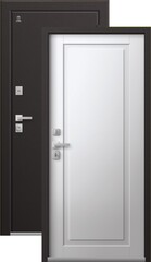 Термодверь входная Центурион Т-4 (2026), 2 замка, 2 мм металл, (шоколад муар+белый кашемир)