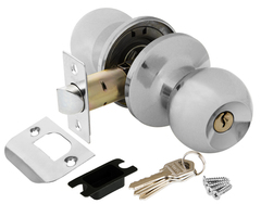 Ручка-защелка шар ключ/фиксатор Пунто DK672 CP-ET (6072 CP-E), цвет хром (гарантия - 1 месяц)